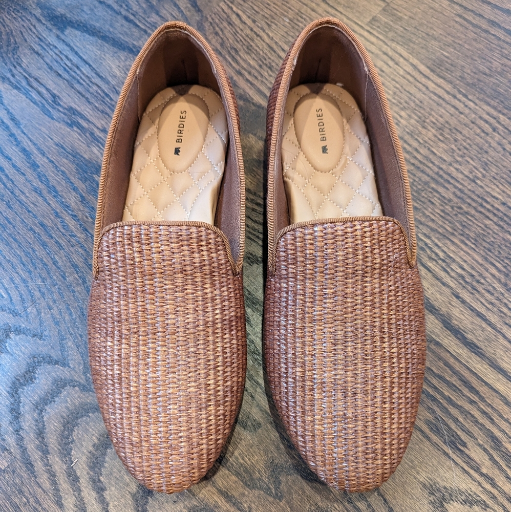 N W/O Tags Birdies Walnut Raffia Flat
